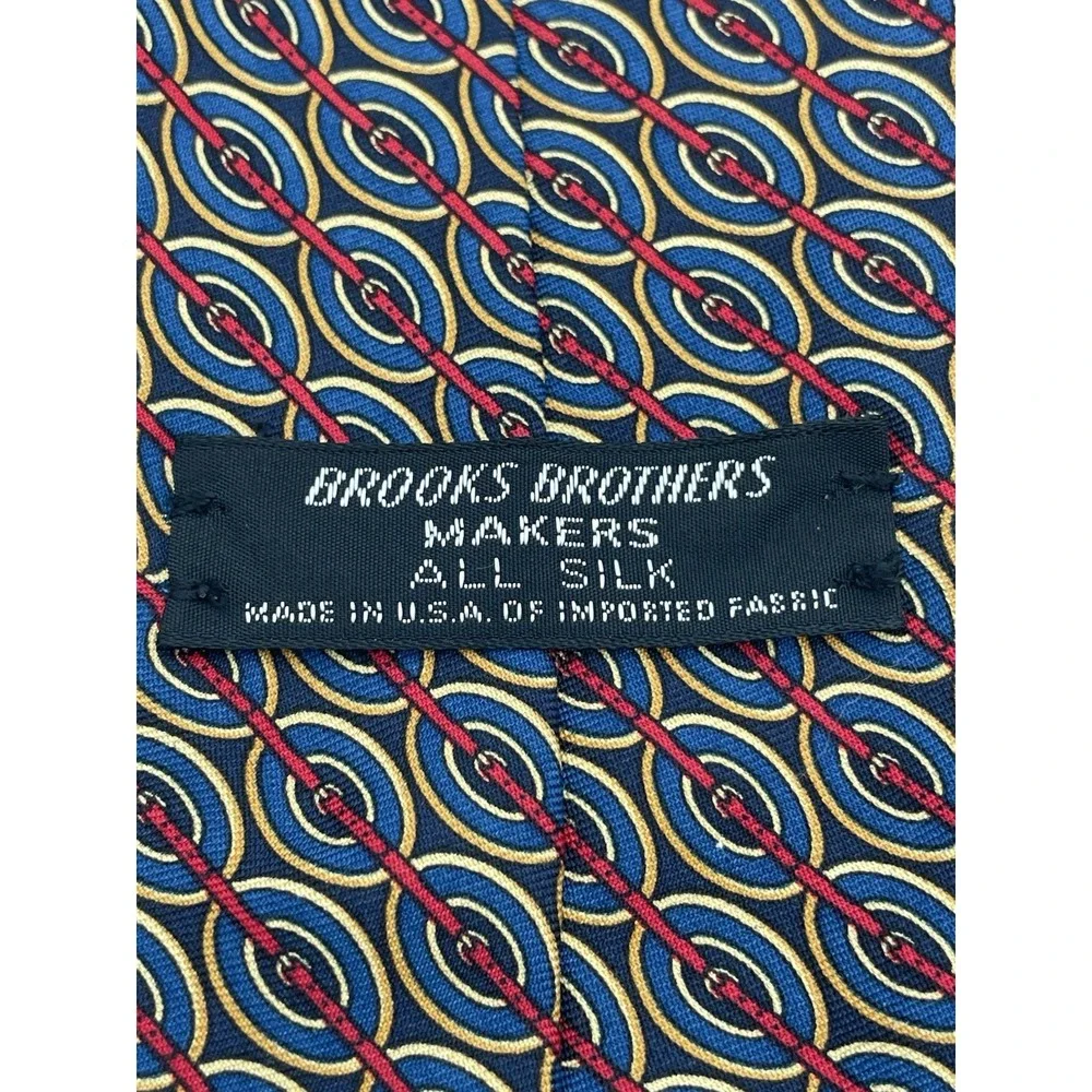 Brooks Brothers Makers Multicolored Circles Sz 60x31/2 100%Silk Tie (TD4) NW/OTs